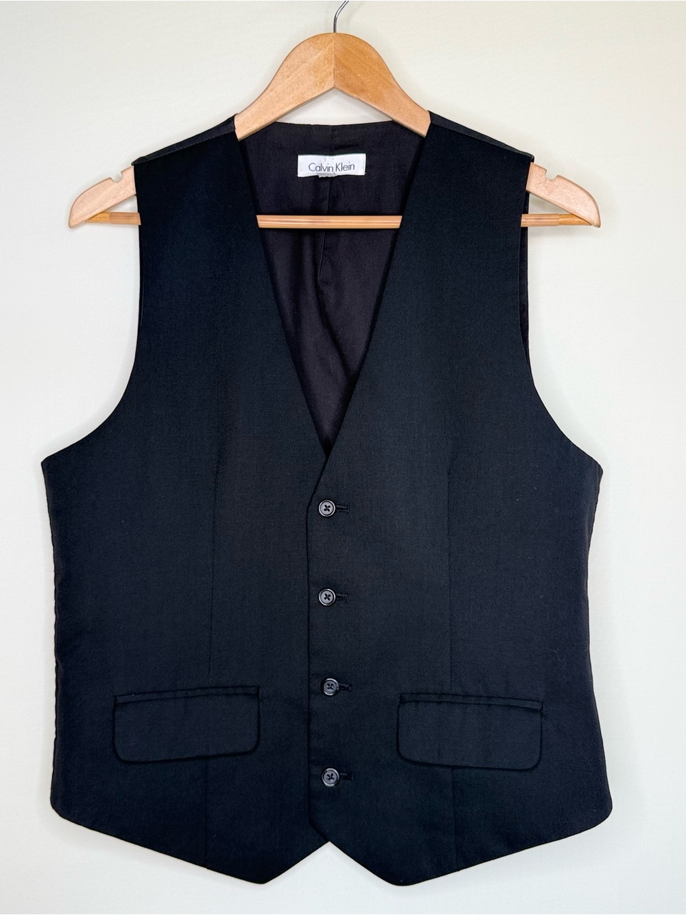 Calvin Klein Men's Black Tailored Dress Vest